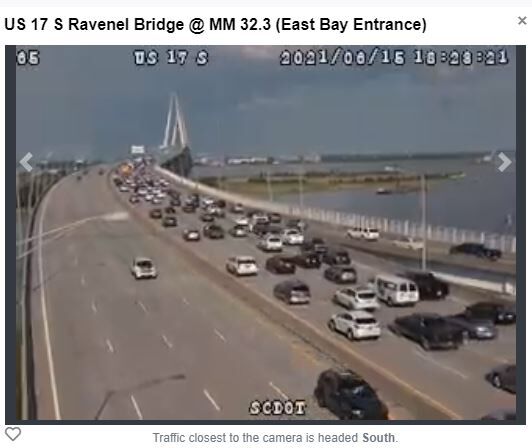 Traffic clears after crash on Ravenel Bridge