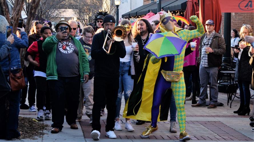 Aiken residents gather downtown for fifth annual Mardi Gras celebration