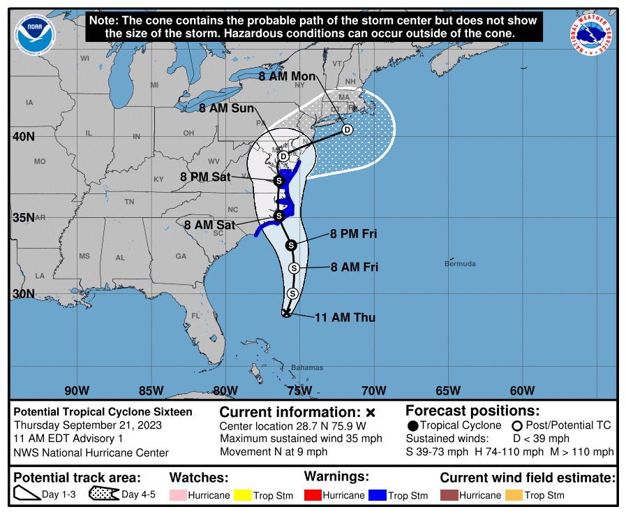 Tropical Storm Ophelia Expected To Form, Bringing Rain And Wind To SC ...