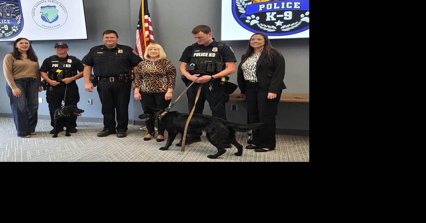 Two K9s join North Augusta Public Safety. They were funded by citizen nonprofit, foundation grant.