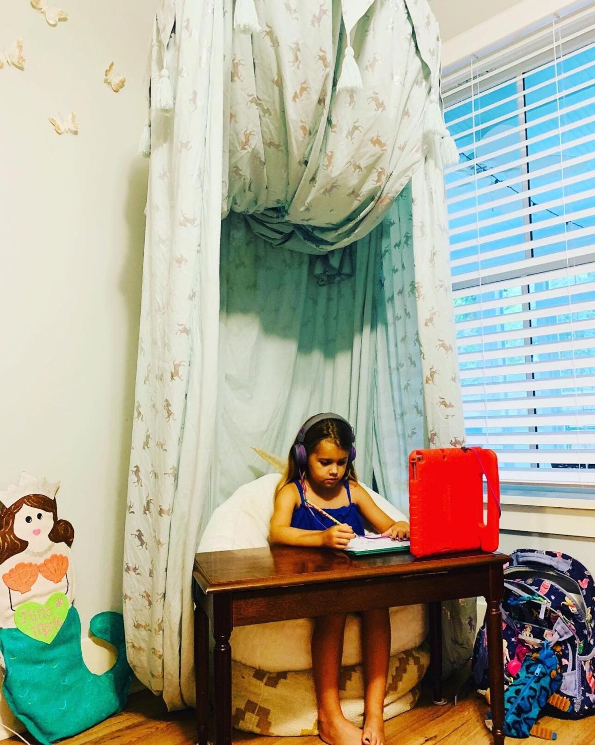 Nina Monaghan first day of second grade virtual at Mount Pleasant Academy Provided Jade Monaghan 1.jpg