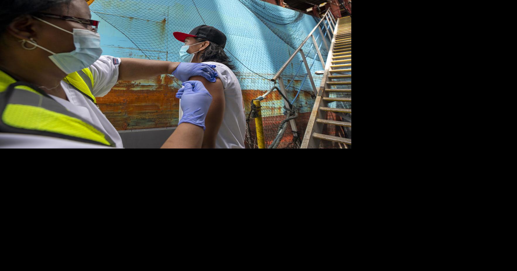 Seafarers Society vaccine clinic giving container ship crews a shot in ...