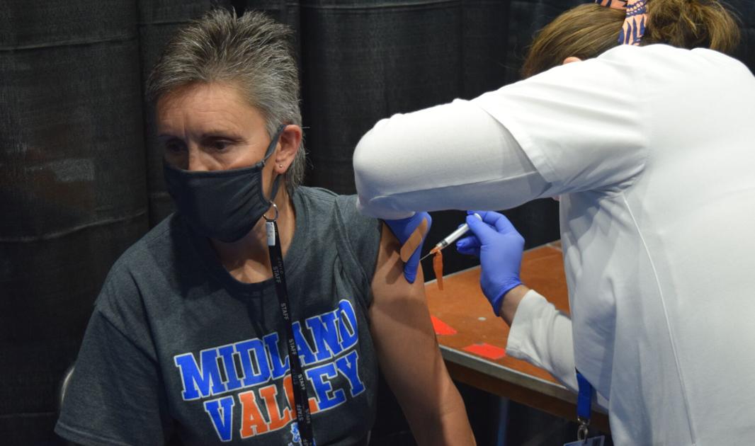 Aiken County educators get their first COVID-19 vaccine dose at Midland Valley High clinic