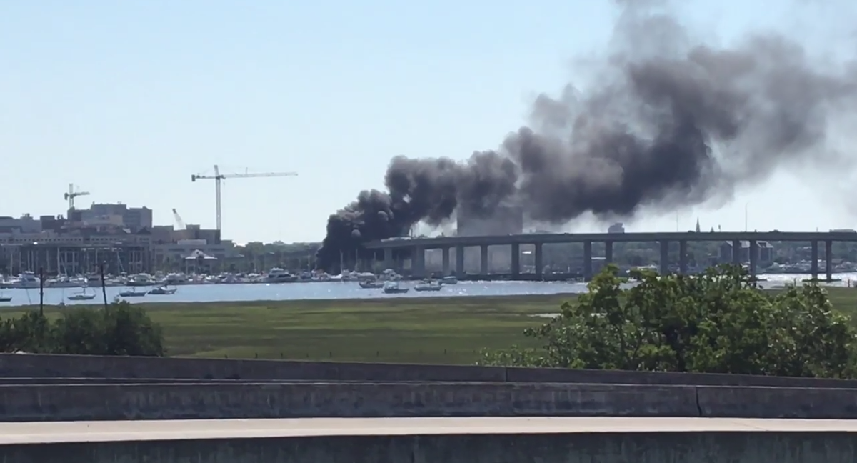 Fire sinks one boat, damages another at Charleston marina News
