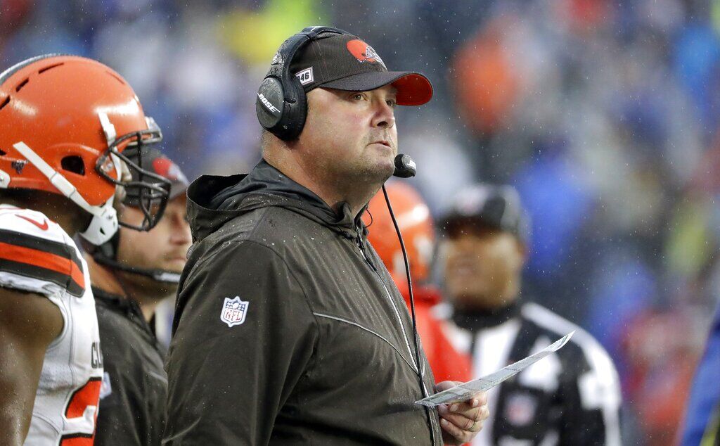 Cleveland Browns head coach Freddie Kitchens seen wearing