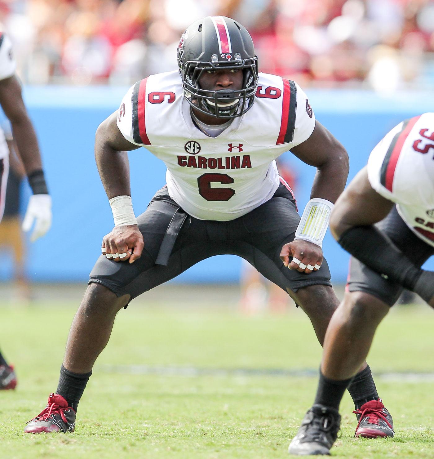 South Carolina sophomore linebacker T.J. Brunson takes SEC lead in