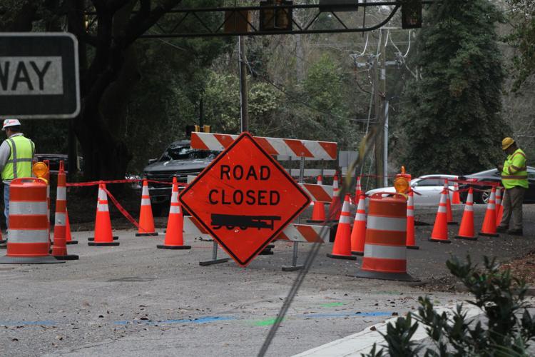 Sinkhole opens up closes downtown Aiken road