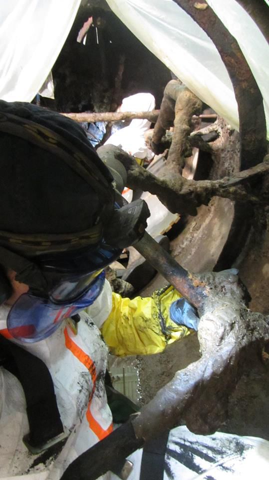 Hunley crew compartment visible with more human