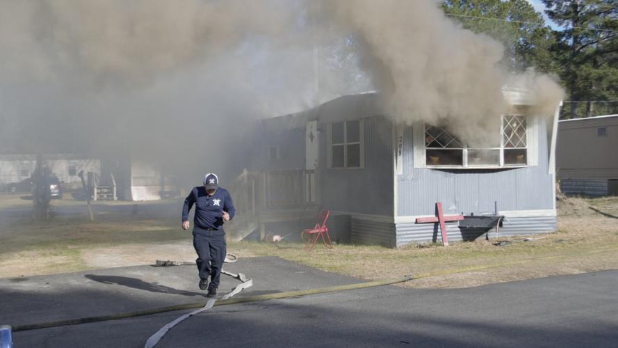 Aiken Public Safety responds to mobile home fire