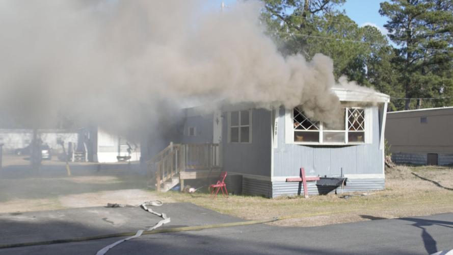Aiken Public Safety responds to mobile home fire