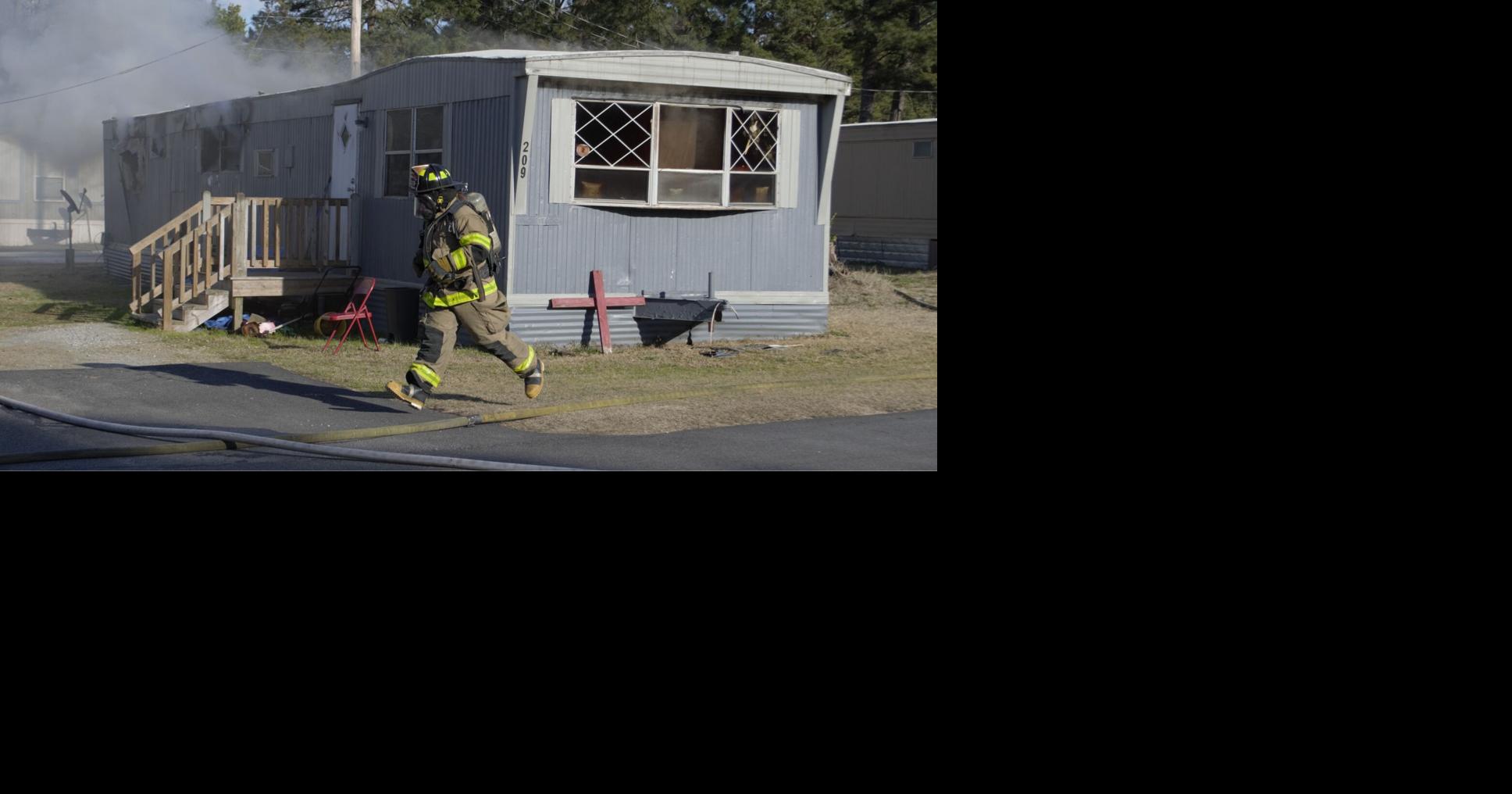 Aiken Public Safety responds to mobile home fire