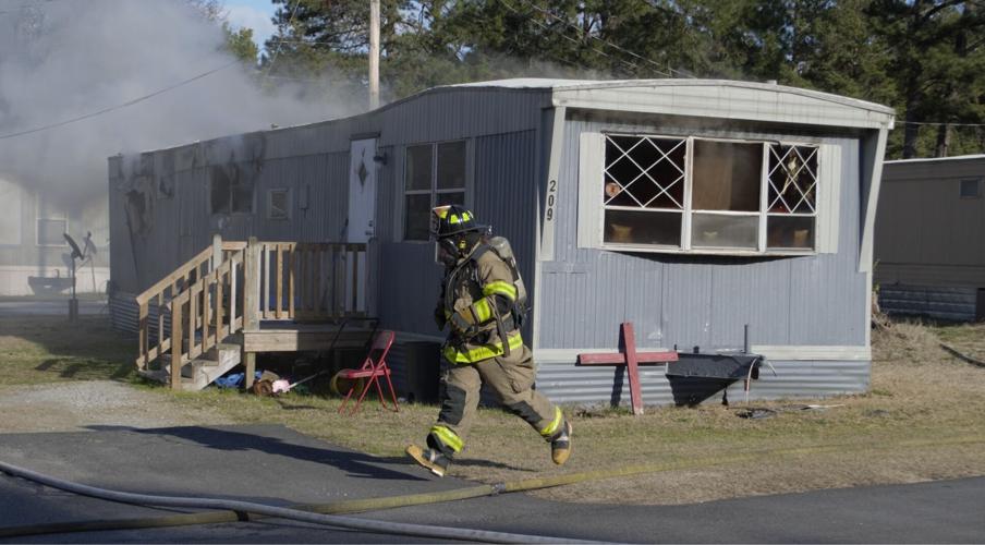 Aiken Public Safety responds to mobile home fire