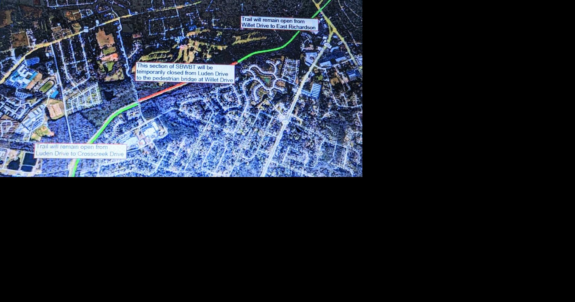 Threeday closure of Sawmill Branch Walk/Bike Trail News