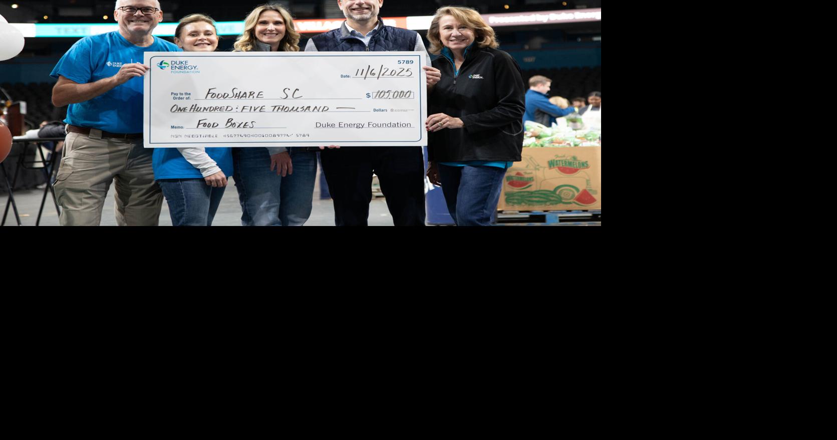 Duke Energy kicks off monthlong campaign providing more than $600,000 to help fight hunger in South Carolina