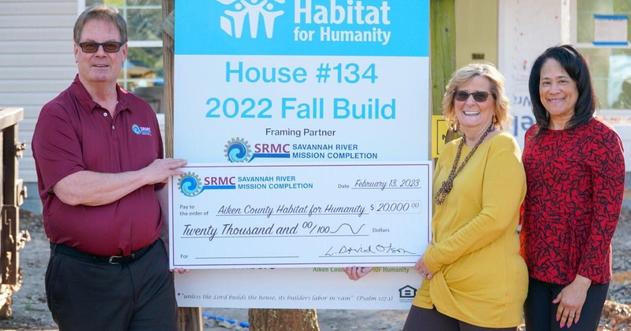 Savannah River Mission Completion makes donation to Aiken Habitat