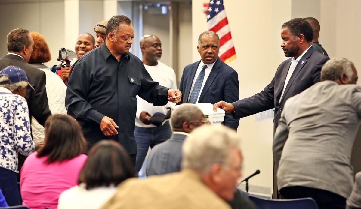 Rev. Jesse Jackson at Scott site and rally
