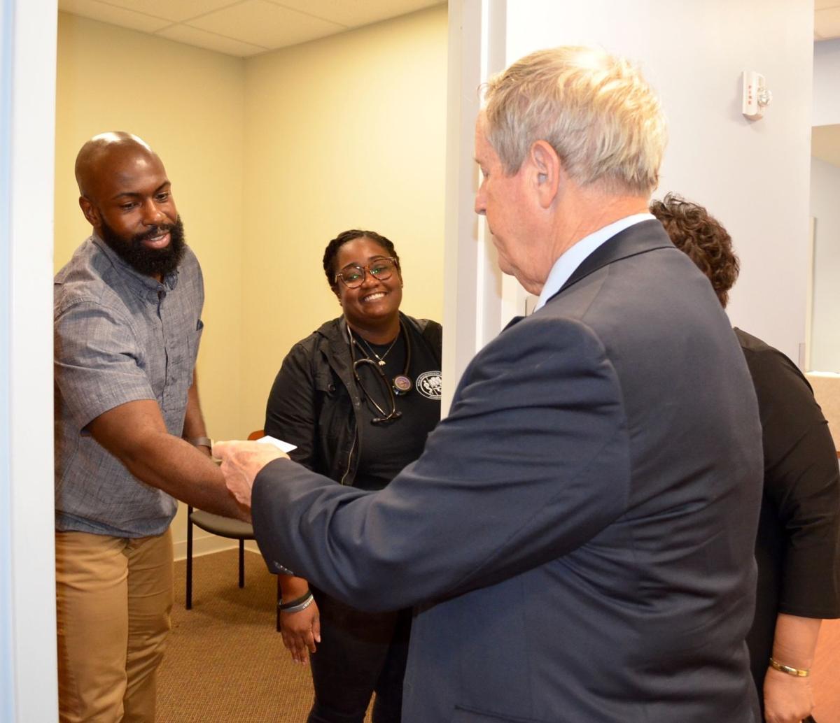 Congressman Joe Wilson greets staff at Clyburn Center for Congressman Joe Wilson greets staff at Clyburn Center for