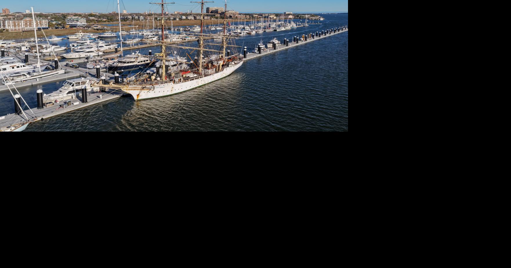 100-year-old Norwegian ship docked in Charleston. You can climb aboard for free.