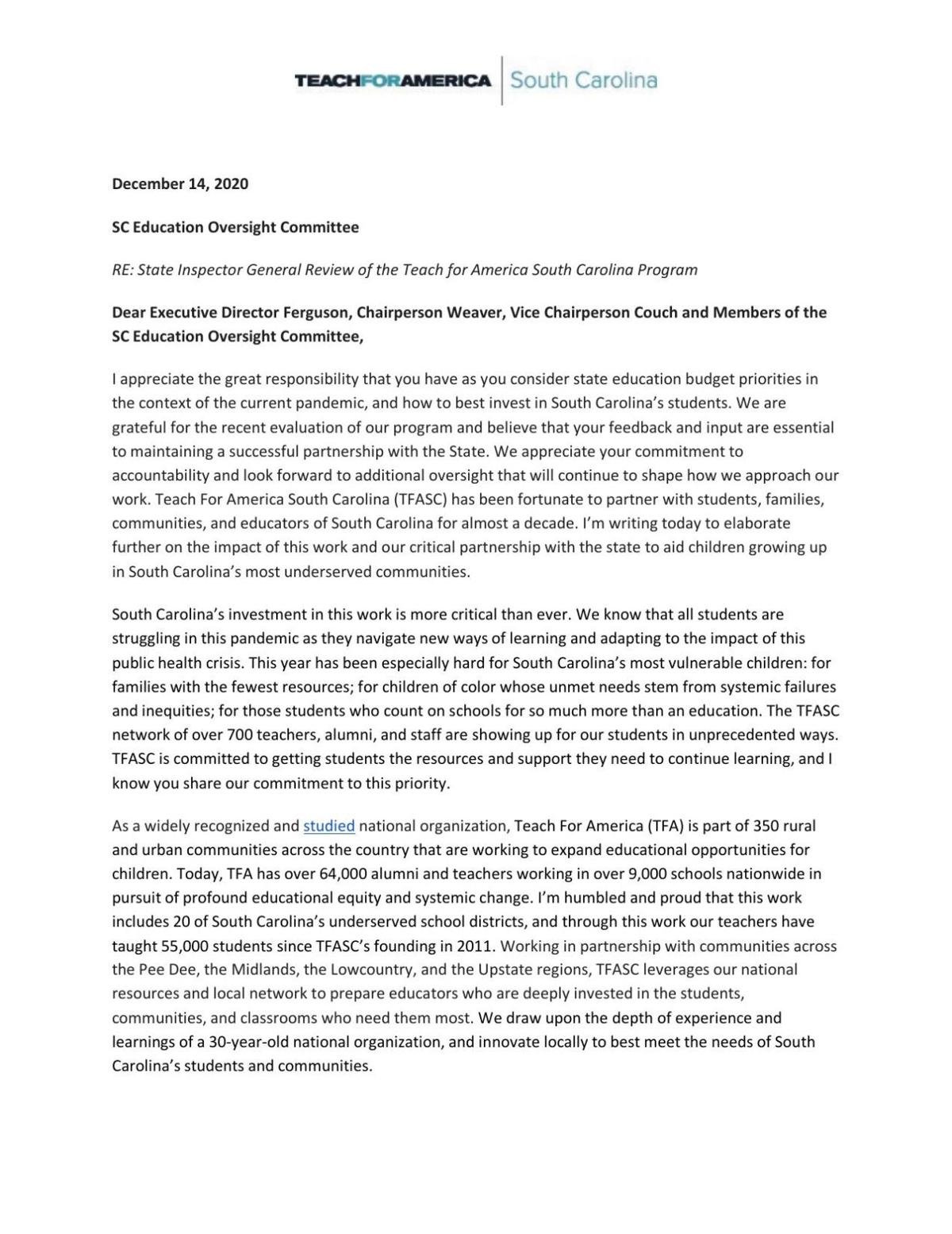 SC treasurer calls Teach For America recruitment 'expensive failure