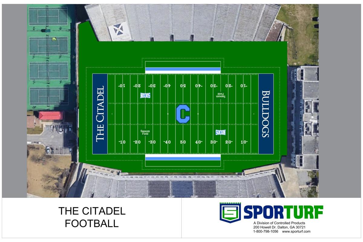 Citadel football will rise up on new stadium turf by at least a foot