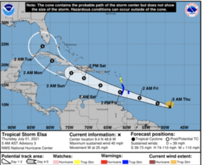 Tropical Storm Elsa Forms In The Atlantic Could Hit Florida News Postandcourier Com