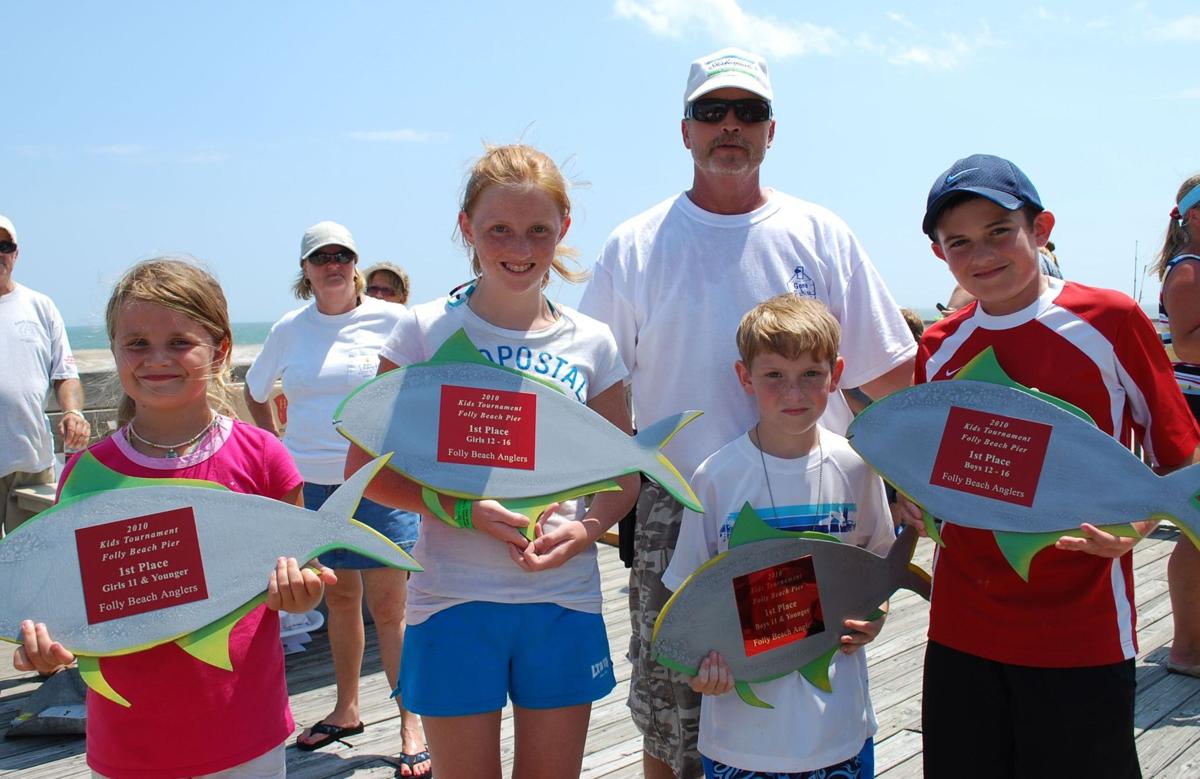 Folly Beach Anglers teaching kids how to fish at Folly Pier, Sports