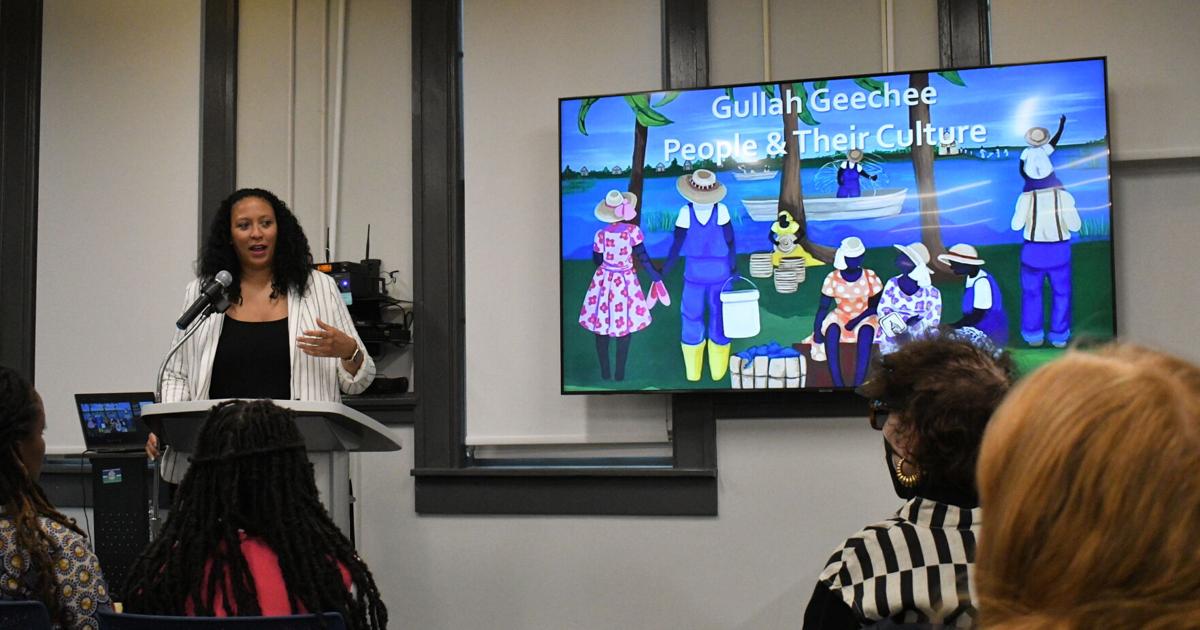 Preservationist lectures about Gullah Geechee culture