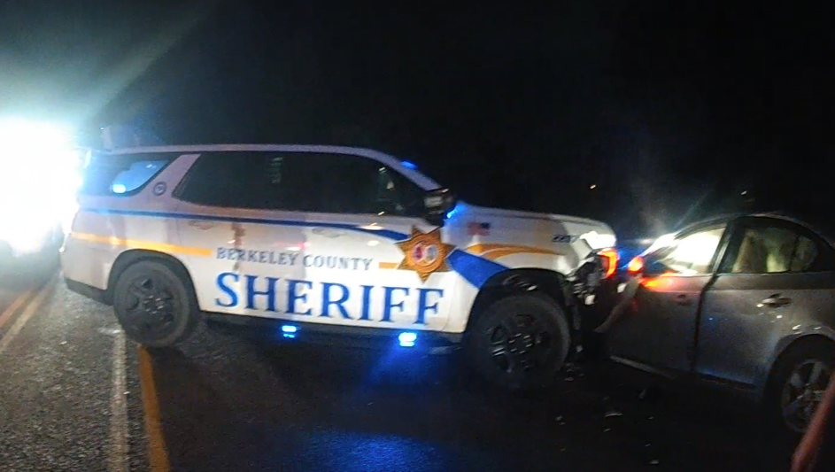 Drunk driver crashes into patrol car during DUI arrest in Moncks Corner