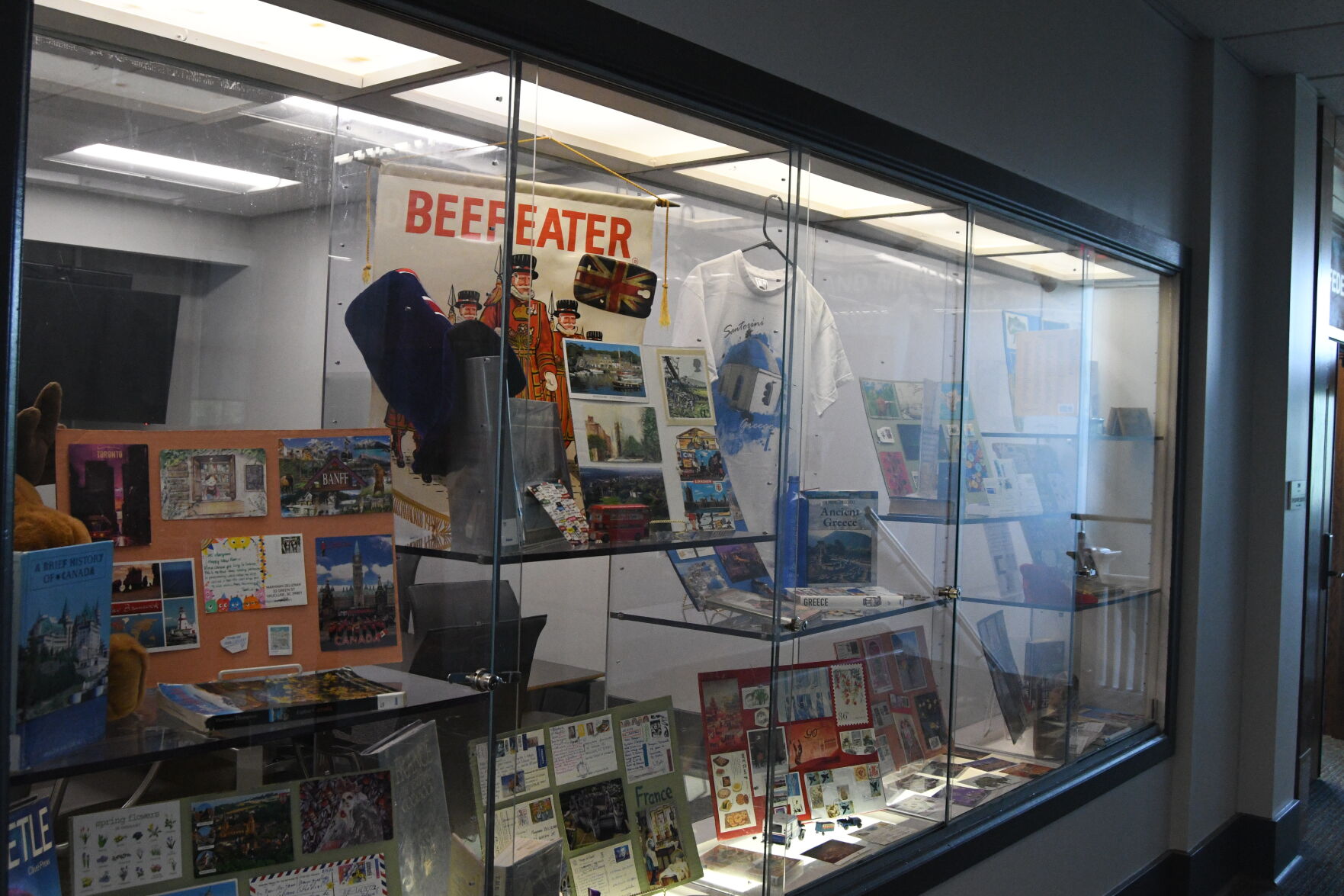 Lifelong traveler creates postcard display at Aiken Library