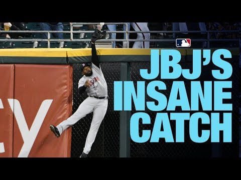 Jackie Bradley Jr. makes like Spider-Man to steal home run