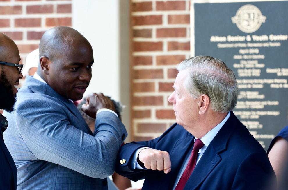 Dexter Price meeting U.S. Senator Lindsey Graham in Aiken, South Carolina