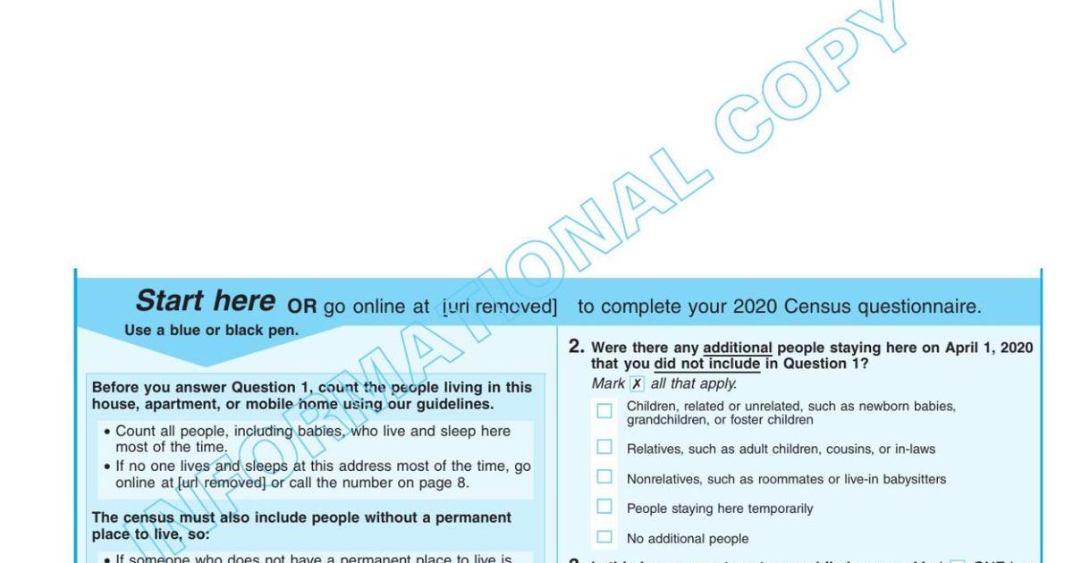 Sample census form