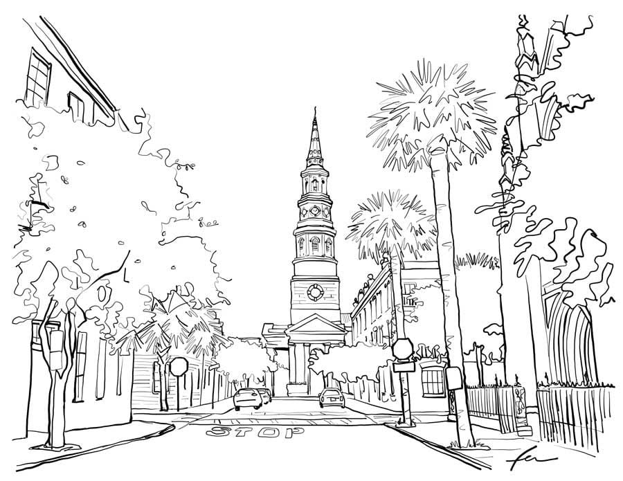 Get Your Crayons Ready For These Charleston Coloring Pages