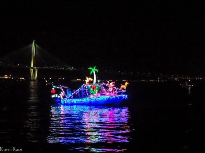 Experience the Cooper River glow at the Charleston Holiday Parade of