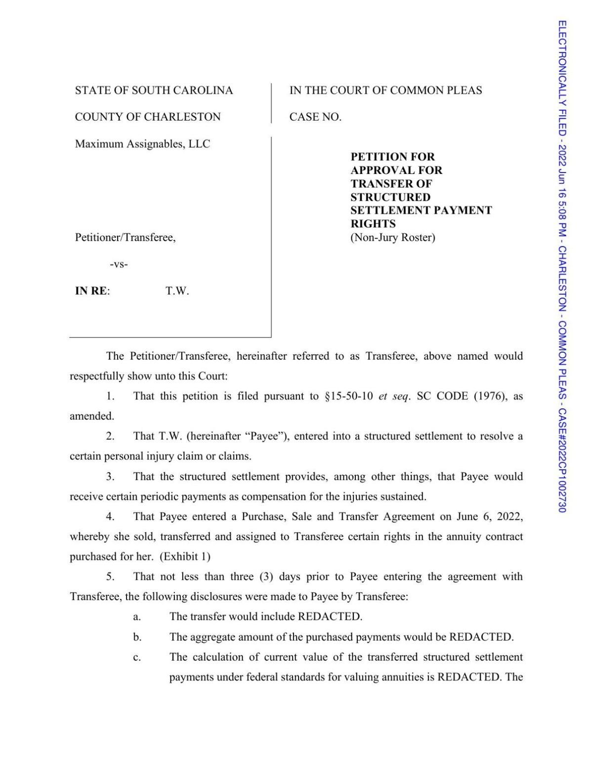 SC Supreme Court cracks down on sales of lawsuit settlement income