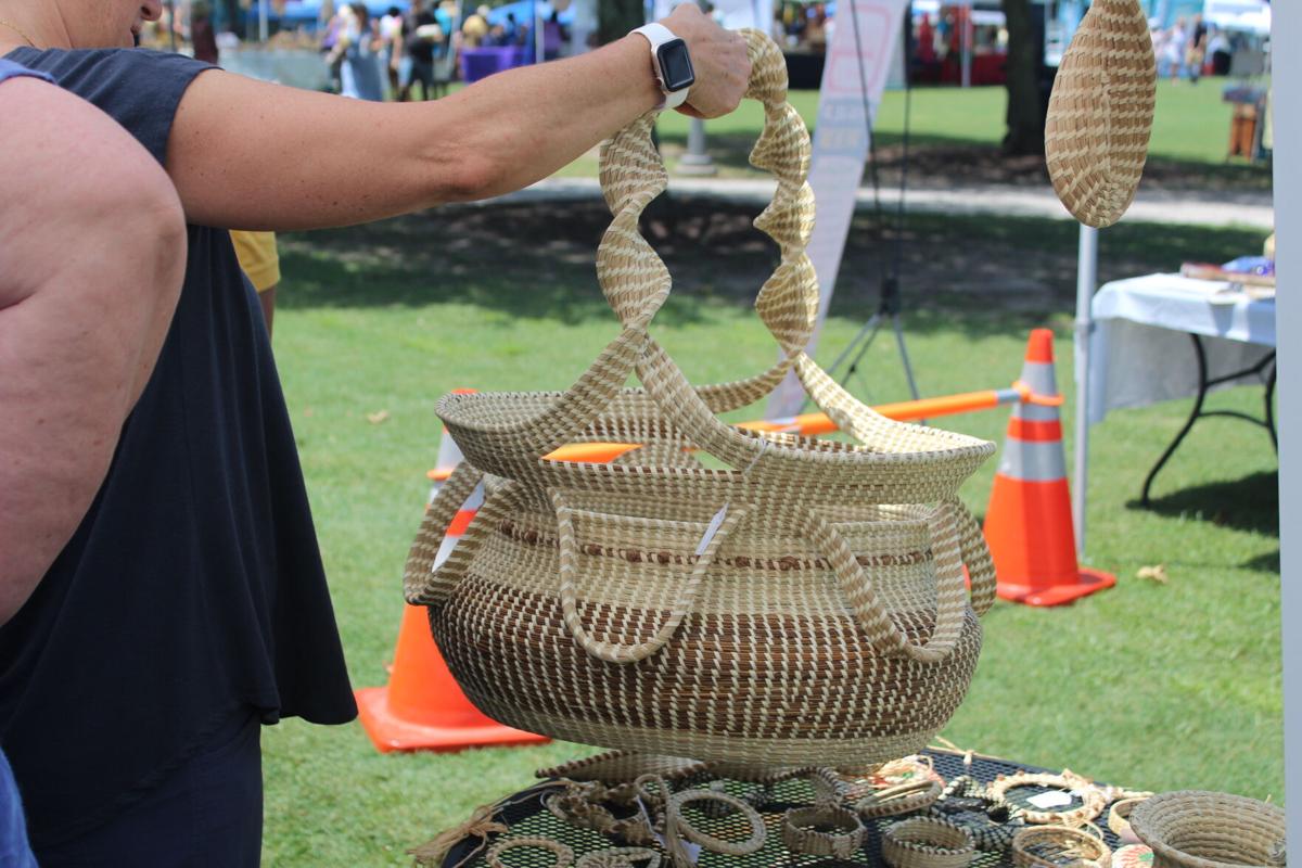 Intricate sweetgrass basket