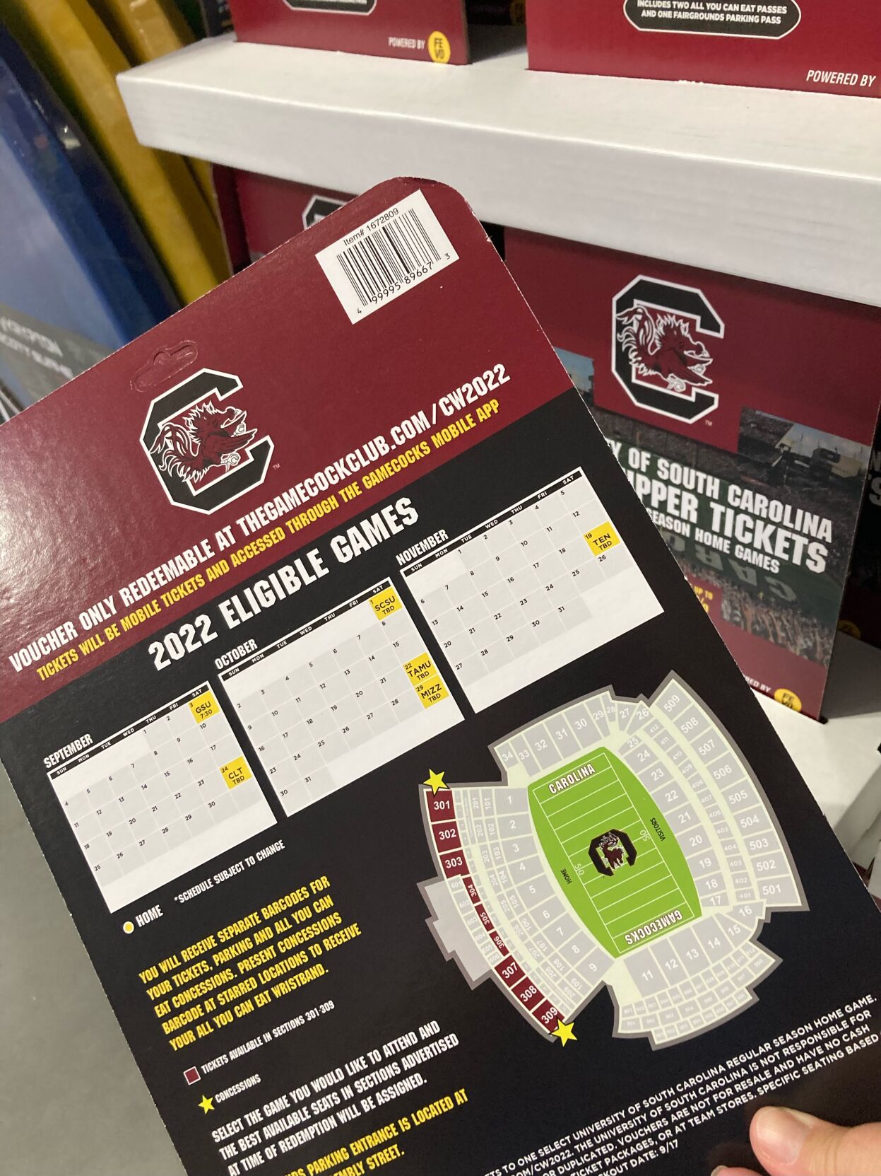 South Carolina Gamecock football tickets now on sale at Costco