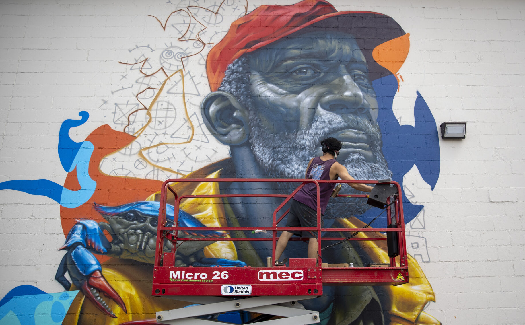 Artist Carlos Barboza at MELT Mural Fest