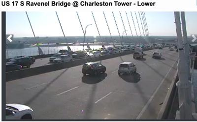 Crash snarls traffic on the Arthur Ravenel Jr. Bridge into Mount Pleasant