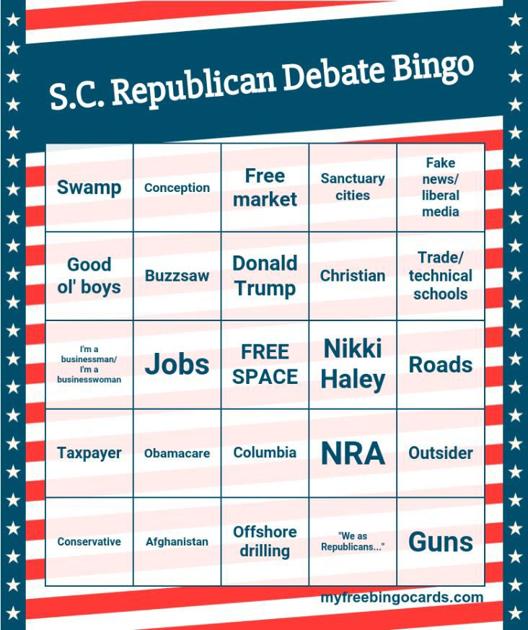 We Ve Got Bingo Cards For Tonight S S C Gop Governor Debate Palmetto Politics Newsletter Palmetto Politics Postandcourier Com