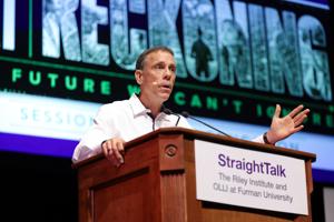 Axios founder Jim VandeHei speaks Sept. 22 at Furman University about the impact of AI on business and educational institutions