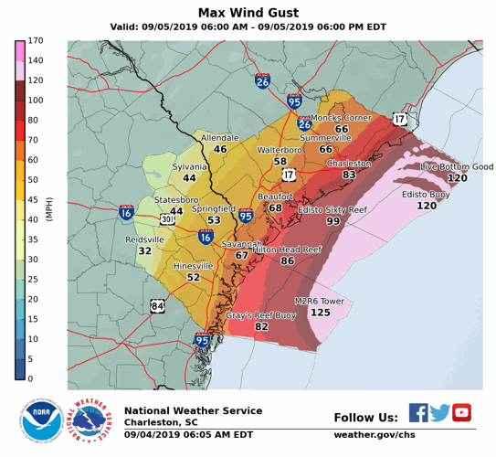 Hurricane Dorian now Category 3, starting to thrash SC coast, storm is ...