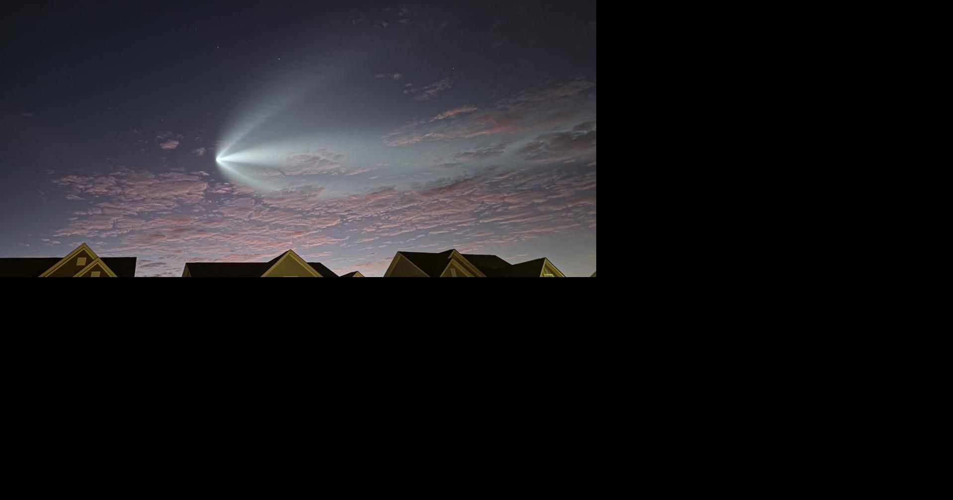 SpaceX rocket above Charleston area and South Carolina coast