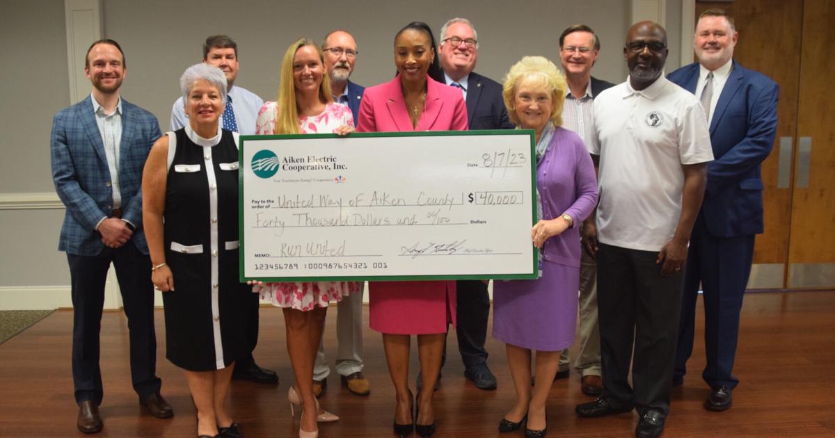 United Way of Aiken County receives 40,000 Run United donation from Aiken Electric Cooperative