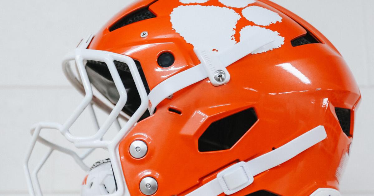 clemson football chrome helmets University Helmet LightHeaded This Clemson Tigers Helmet is a Green Gridiron masterpiece Is Clemson on the cover