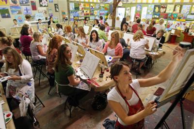 Wine Fans Drink Up Painting Classes Trendlines Postandcourier Com