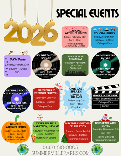 Summerville Parks and Recreation releases 2026 special events calendar