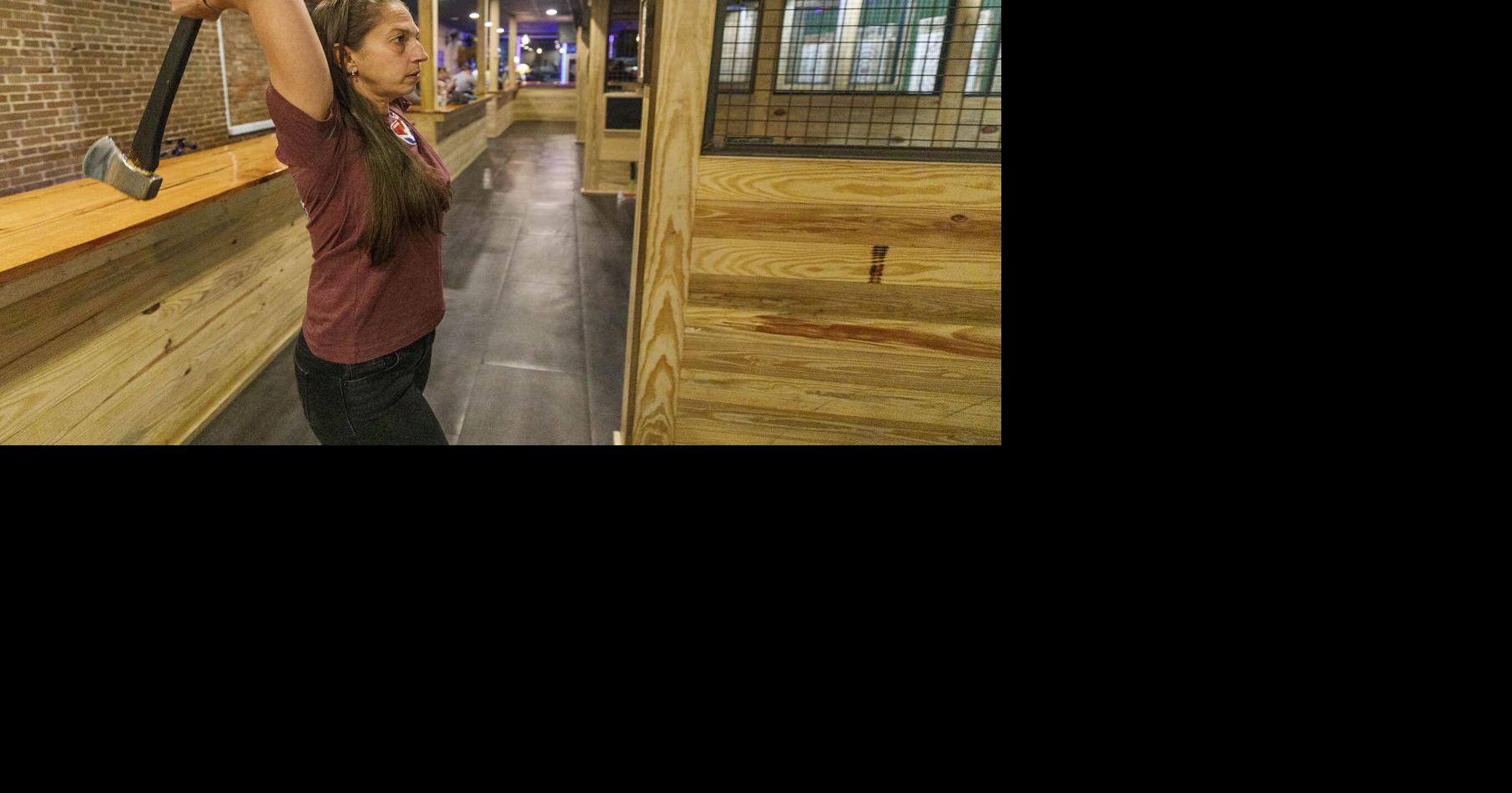 Melody Rohaly of Hanahan competes at World Axe Throwing Championship in Wisconsin