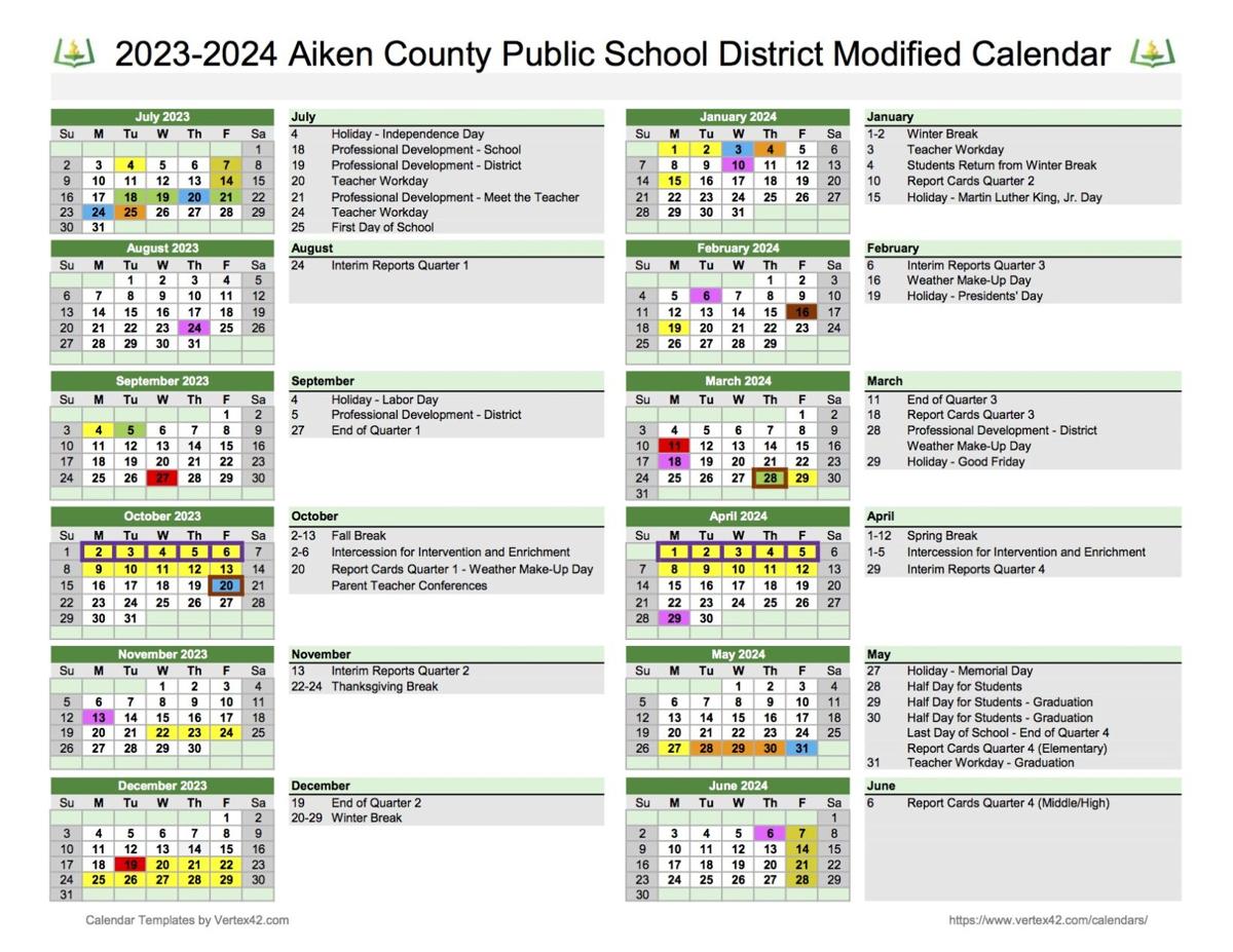 Aiken County school board approves 202324 school calendar Education