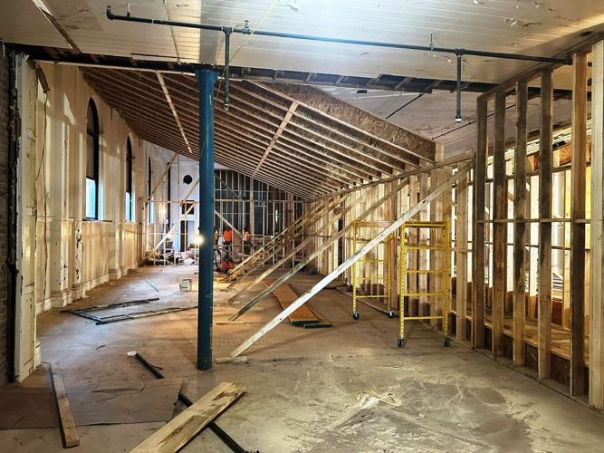 Archer school auditorium framing